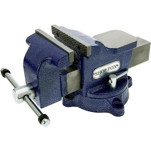 Shop Fox Dual-Locking Lever Bench Vise with Swivel Base 360-Degree Swivel 5in. Long