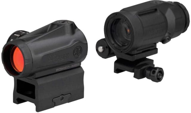 SIG SAUER ROMEO-MSR Gen 2 1x20mm Reflex Red Dot Sight and JULIET5 Micro 5x24mm Magnifier Combo Kit Black