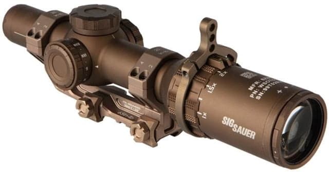 SIG SAUER Tango6T DVO 1-6x24mm FFP Rifle Scope Illuminated Reticle w/Alpha 4 1.535 Mount FDE