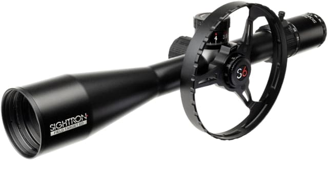 Sightron S6 10-60x56mm ED FT Rifle Scope 34mm Tube Second Focal Plane MH-FT Reticle Wheel Bundle Matte Black