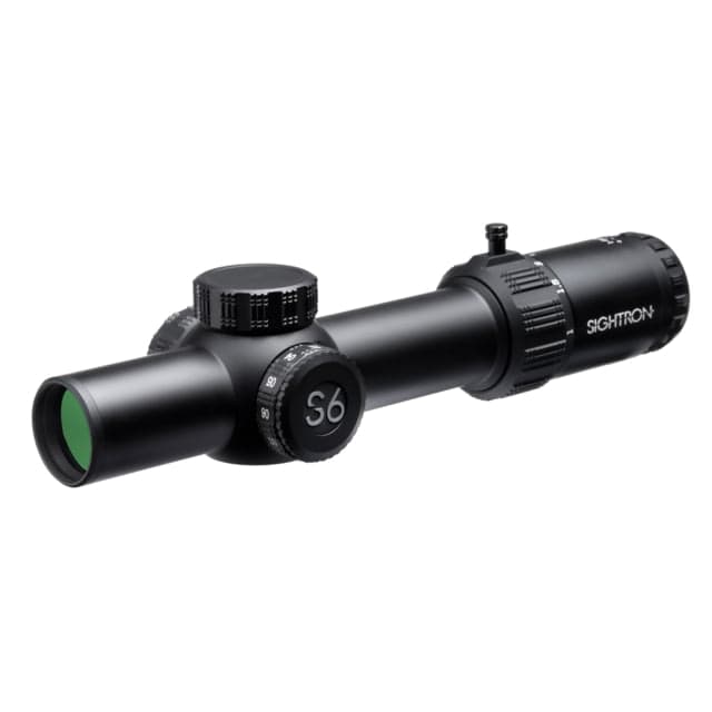 Sightron S6 LPVO Rifle Scope 1-6x24mm 30mm Tube First Focal Plane LRT IR Reticle Matte Black Small