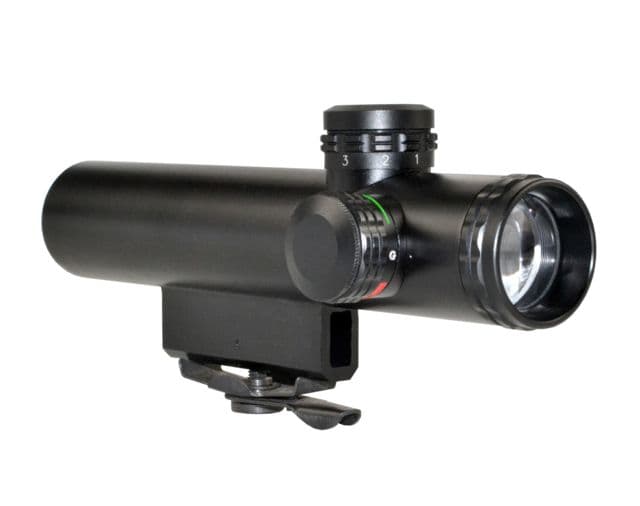 Sniper Grunt 4x20mm Compact Rifle Scope w/AR Carry Handle Mount 34mm Tube Dual Illumination Duplex Mil-Dot Reticle Black