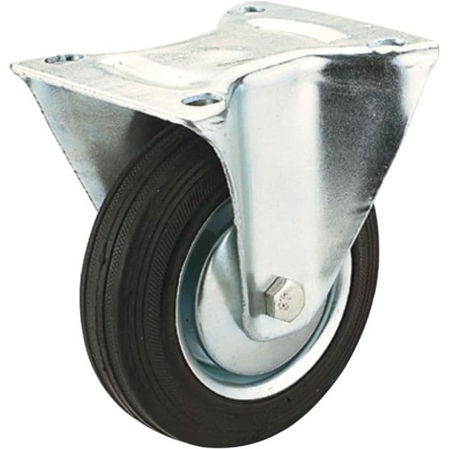 Steelex 10in Black Rubber Fixed Caster Plate Mount