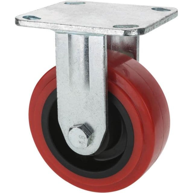 Steelex 5in Polyurethane Fixed Caster Plate Mount