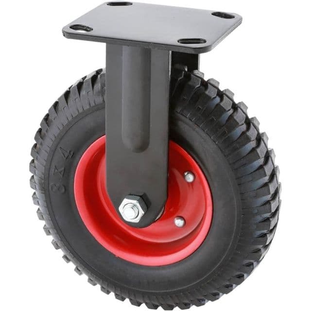 Steelex 8in Black Rubber Fixed Caster Plate Mount