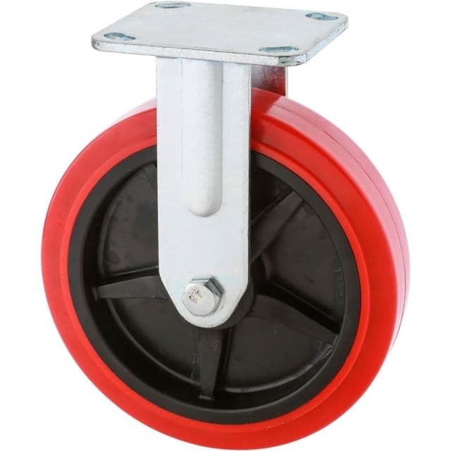 Steelex 8in Polyurethane Fixed Caster Plate Mount