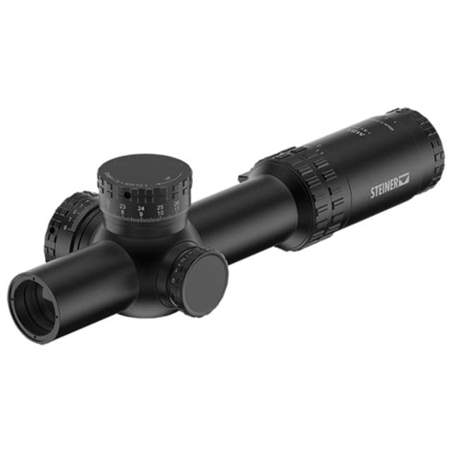 Refurbished Steiner M8Xi 1-8x24 mm Rifle Scope 34 mm Tube Second Focal Plane Black Matte Red DMR8I Reticle Mil Rad Adjustment
