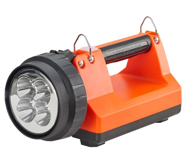Streamlight E-Spot FireBox 1500 Lumen Rechargeable Lantern with Blue Taillight LEDs 12V DC Vehicle Mount System with Shoulder Strap Orange