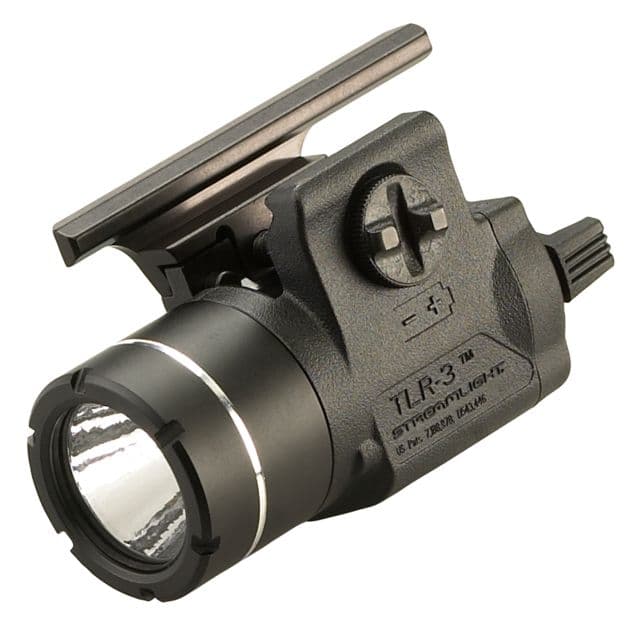 Streamlight TLR-3 Compact Rail Mounted Tactical Light CR2 Full Size USP Pistol Only White 125 Lumens Black