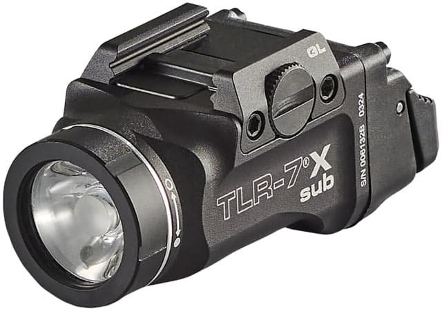 Streamlight TLR-7 X sub USB 500 Lumens LED Weapon Light CR123A Black Glock 43X/48 MOS/43X/48 Rail