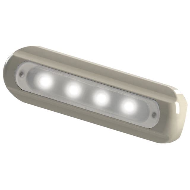 TACO Marine 4-LED Deck Light w/ White Housing Flat Mount