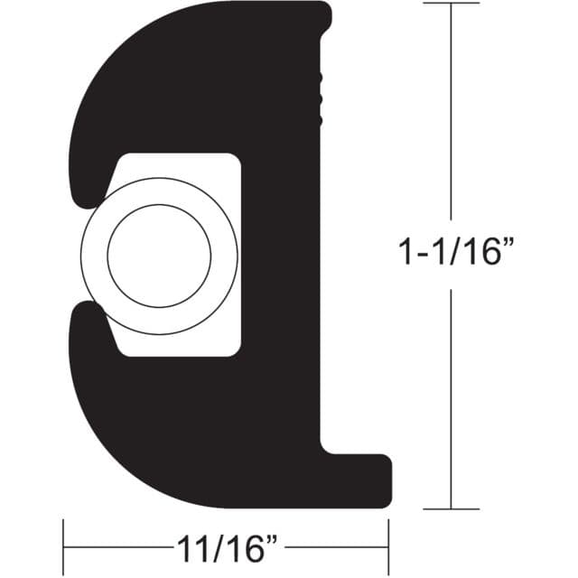 TACO Marine Flex Vinyl Rub Rail Kit - Black w/White Insert - 50' - 1-1/16" x 11/16"