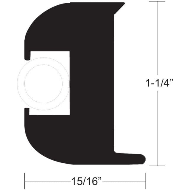 TACO Marine Flex Vinyl Rub Rail Kit - Black w/White Insert - 50' - 1-1/4" x 15/16"