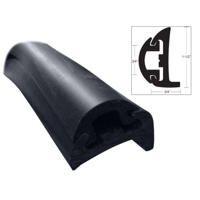 TACO Marine Semi-Rigid Rub Rail Kit - Black w/Black Insert - 50'