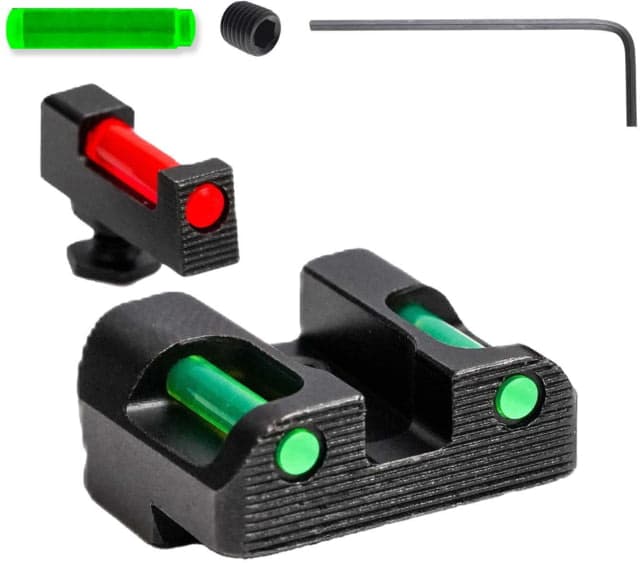 Tag Precision Glock Slim TSF TAC Pistol Sights Fiber Optic 42 43 43X 48 Excludes M.O.S. Models Black