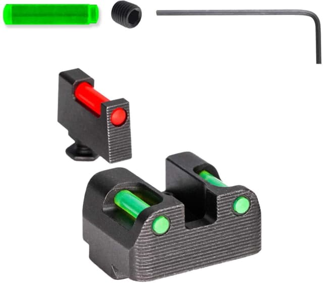 Tag Precision Glock TSF OR 9MM/.40 S&W Pistol Sights Fiber Optic 17/17L 19/19X 22 23 24 26 27 33 34 35 39 45 47 Black