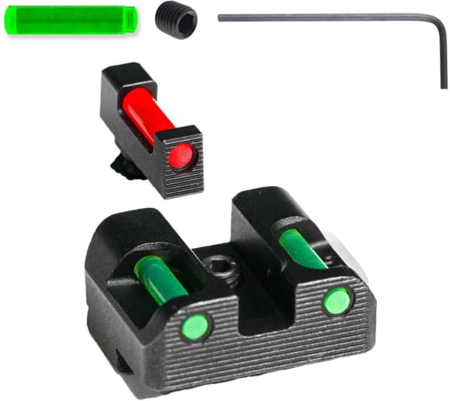 Tag Precision Glock TSF TAC 10MM/.45 ACP Pistol Sights Fiber Optic 20 21 25 29 30 31 32 37 40 41 Excludes M.O.S. Models Black