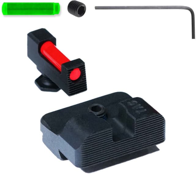 Tag Precision Glock TSH TAC 10MM/.45 ACP Pistol Sights Fiber Optic 20 21 25 29 30 31 32 37 40 41 Excludes M.O.S. Models Black