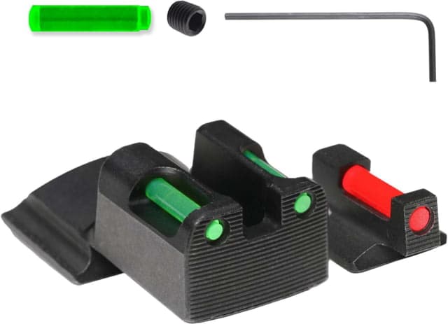 Tag Precision Novak TSF TAC CMDR/OFC/DEF 9MM/.40 S&W Pistol Sights Fiber Optic 1911 Models .270 in Front .500 in Rear Black