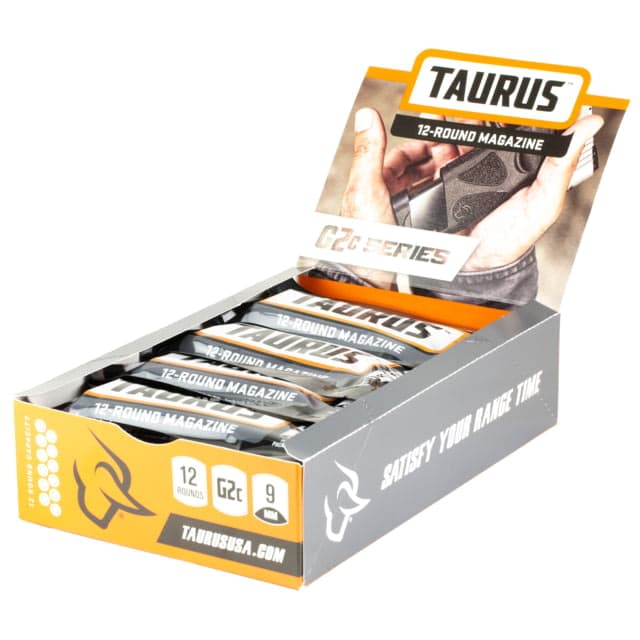 Taurus G2C Magazine Pop Display 12 Pack 12 Round 9mm Luger Pistol Magazine w/ Polymer Base Plate Black Steel 12RD