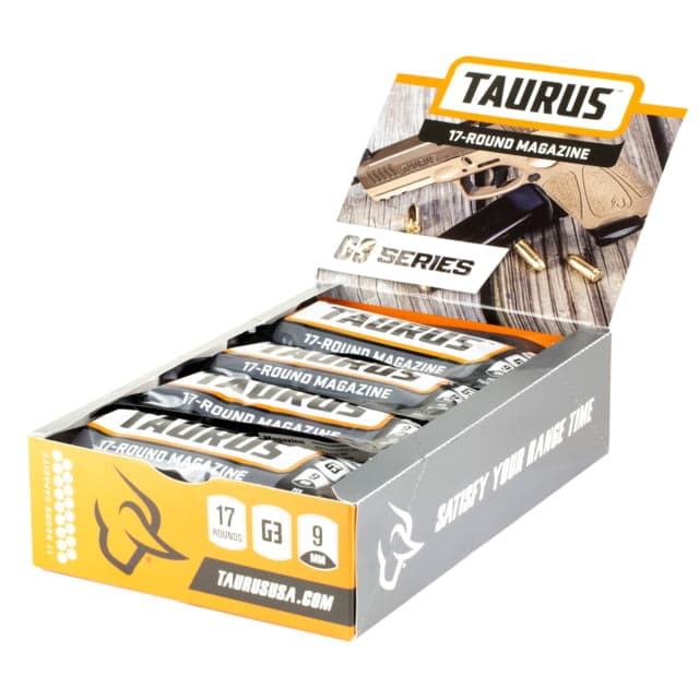 Taurus G3 Magazine Pop Display 12 Mags 17 Round 9mm Luger Pistol Magazine w/ Polymer Base Plate Black 1 Pack Steel 17RD