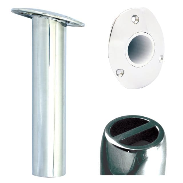 Tigress Oval Head Ss Gunnel Mount Rod Holder - 15 - 9"