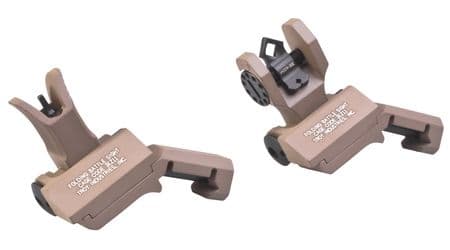 Troy Offset Deployable Front and Rear Sight AR-15/M4 Flat Dark Earth