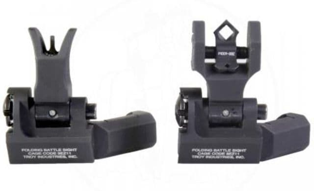 Troy Top Mounted Deployable Front and Rear Sight Black