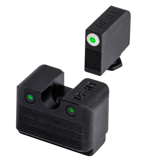 TruGlo Brite Site Tritium Pro Green Night Sight Set for Glock High MOS 3-Dot Configuration Front White Focus Lock Ring Steel Black TG