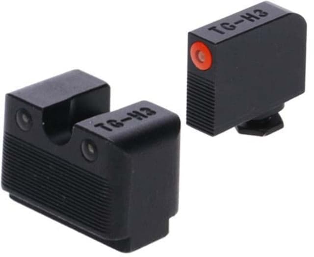 TruGlo Tritium Pro Night Sights Low Set Tritium Green w/Orange Outline Front/Green Rear Nitride Fortress Frame Glock 42 43 MOS
