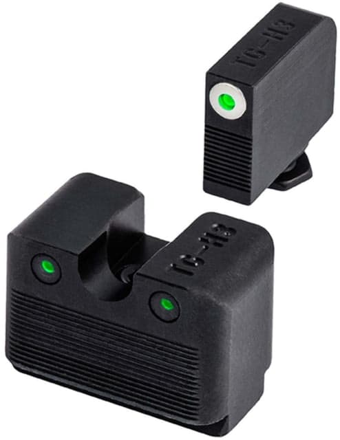TruGlo Tritium Pro Night Sights Low Set Tritium Green w/White Outline Front/Green Rear Nitride Fortress Frame Glock 42 43 MOS