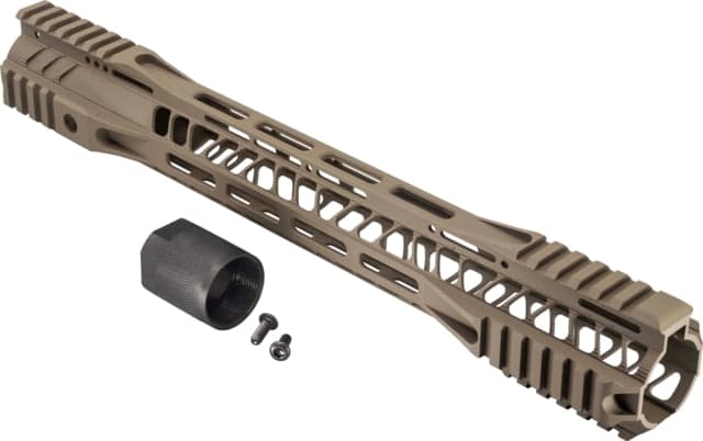TRYBE Defense AR-15 M-LOK Extra Lightweight Quad Handguard w/ Cut Rail 15in Flat Dark Earth