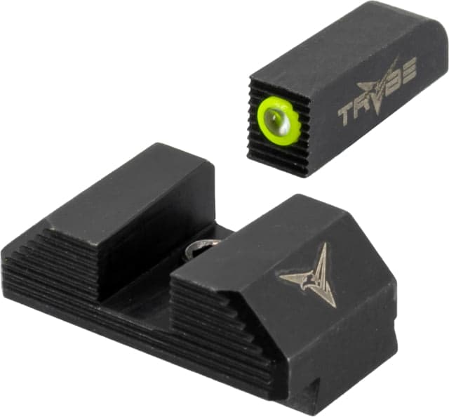 TRYBE Defense High Glow 1-Dot Tritium Night Sights for Glock 17/19/22/23/24/26/27/33/34/35/37/38/39 Standard Black