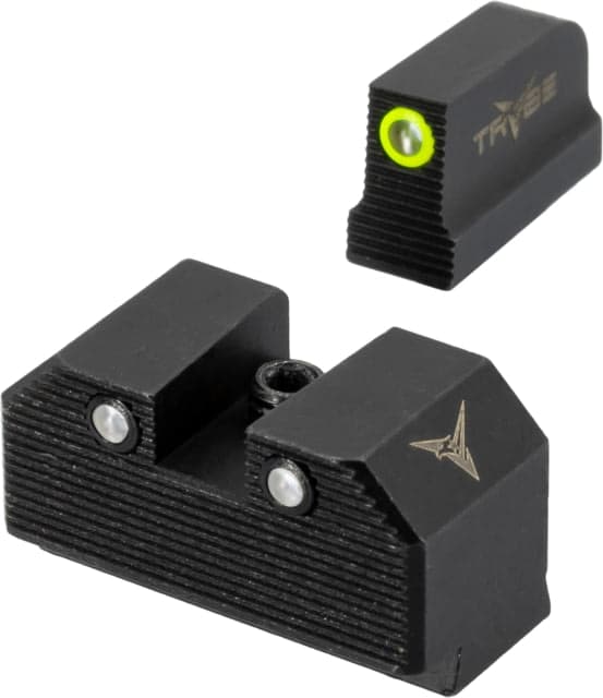 TRYBE Defense High Glow 3-Dot Tritium Night Sights for Glock 17/19/22/23/24/26/27/33/34/35/37/38/39 P320/P365 Mid Black