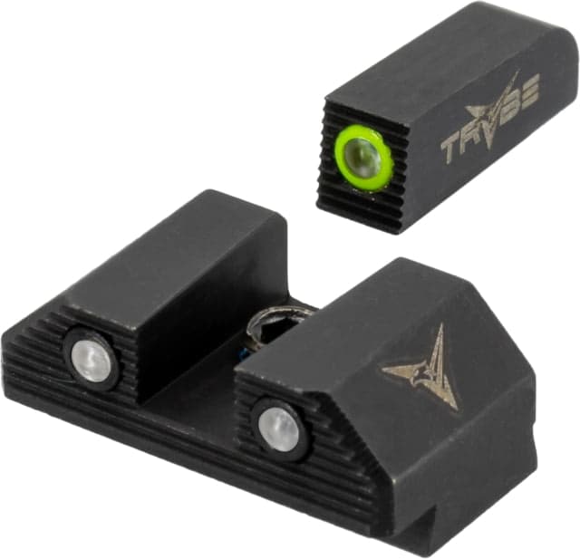 TRYBE Defense High Glow 3-Dot Tritium Night Sights for Glock 17/19/22/23/24/26/27/33/34/35/37/38/39 P320/P365 Standard Black