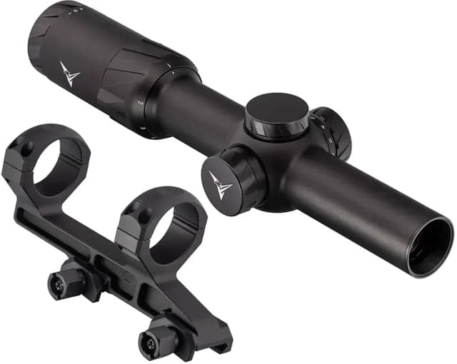 TRYBE Optics 1-6x24mm Rifle Scope and TRYBE Optics 30mm Cantilever Riflescope Ring Mount Black