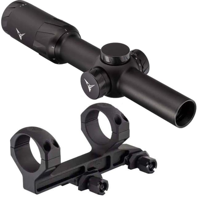 TRYBE Optics SLED LPVO 1-8x24mm Rifle Scope and TRYBE Optics 30mm Cantilever Riflescope Ring Mount Black