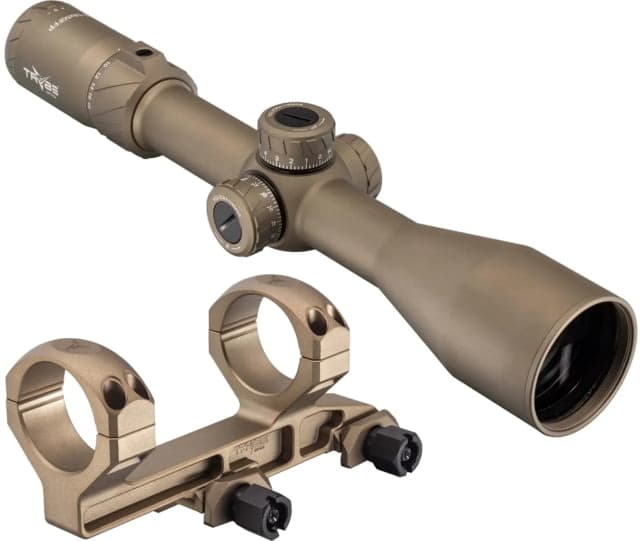 TRYBE Optics 3-18x50mm Rifle Scope and TRYBE Optics 30mm Cantilever Riflescope Ring Mount FDE