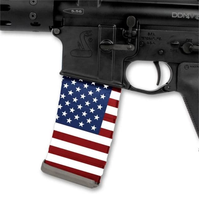 US Night Vision Mag Wraps Rapid Wraps AR Mag Flag Pattern US Flag Red/White/Blue Clean