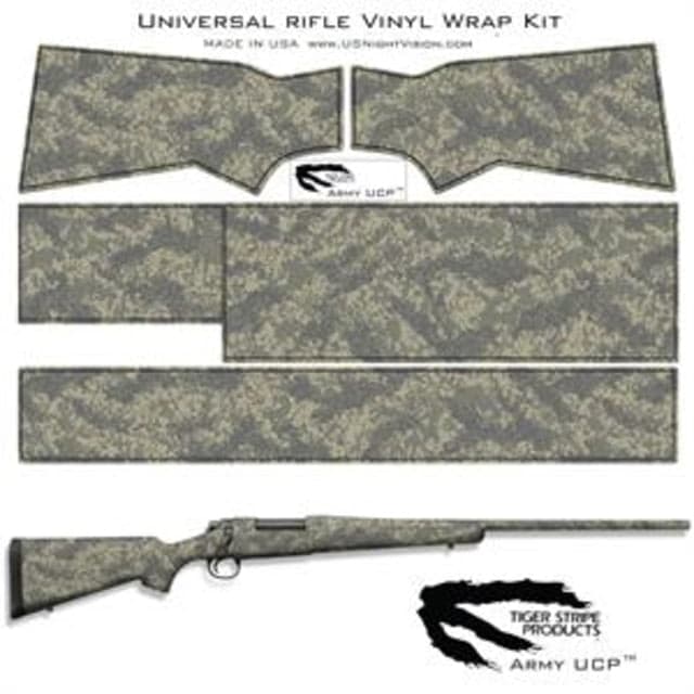 US Night Vision Tiger Stripe Camo Pre-Cut Universal Rifle Skin Vinyl Wrap 20x30in Army UCP