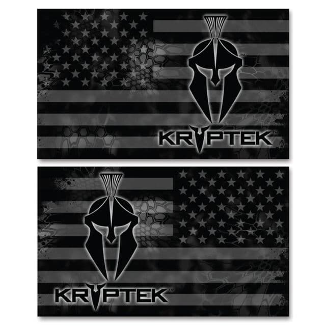 US Night Vision Vehicle Flag Wraps - Kryptek US Flag Stealth Black - Set of Two - Stars Right and Stars Left