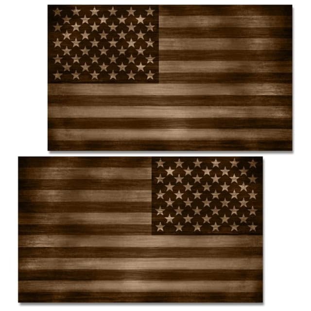 US Night Vision Vehicle Flag Wraps - US Flag Flat Dark Earth - Set of Two - Stars Right and Stars Left