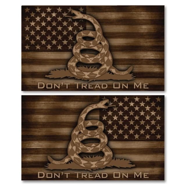 US Night Vision Vehicle Flag Wraps - US Flag Dont Tread on Me Flat Dark Earth - Set of Two - Stars Right and Stars Left