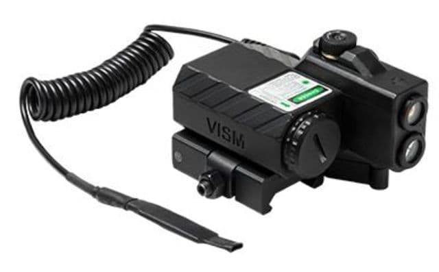 Vism Off-Set Laser Designator Box With Green Laser And 2 Color Led Nav Lights With Quick Release Mount Black