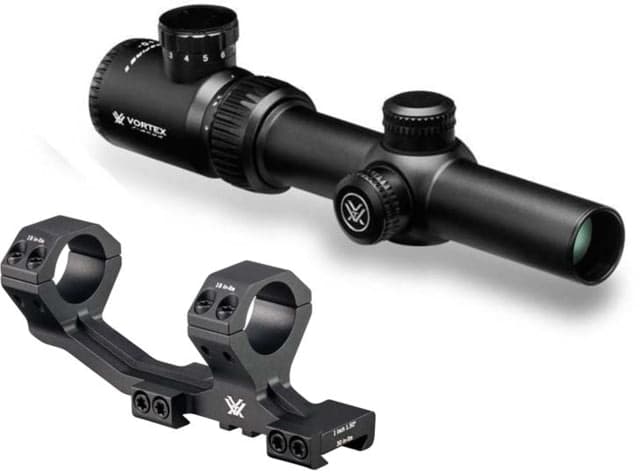 Vortex Crossfire II 1-4x24mm Rifle Scope 30 mm Tube SFP V-Brite Reticle Anodized Black w/ Cantilever Ring Mount