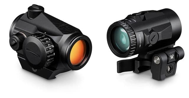 Vortex Crossfire II 2 MOA Reflex Red Dot Sight 1x22mm Red Dot Reticle Anodized Matte Black w/Vortex V3XM Micro 3x22mm Magnifier