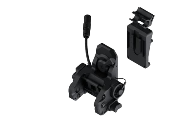 Wilcox DPAM NVG Mount/Quick Release Shroud Interface Plate/LEMO Pigtail Storage for HGU-56/SPH-4 Black