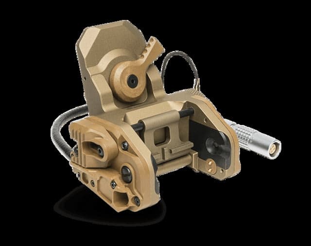 Wilcox DPAM NVG Mount/Universal Interface Plate/LEMO Pigtail Storage for HGU-56/SPH-4 Shroud Tan