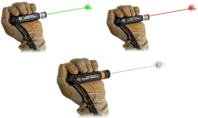 Z-Bolt Tri-Band Laser Kit - 1X FDA Legal Infrared Dot 1X Green Dot 1X Red Dot Black