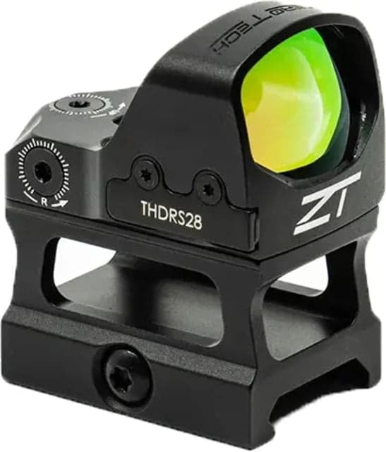 ZeroTech Optics Thrive HD RMR FootPrint Reflex Red Dot Sight w/ High Mount 1x28mm 3 MOA Green Dot Black